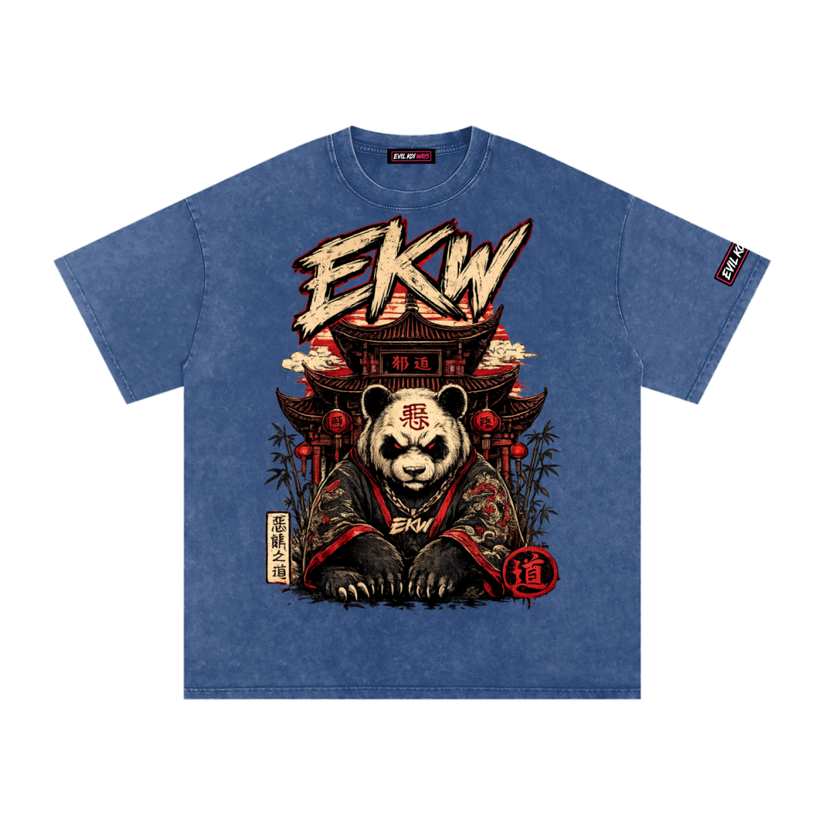 Snow Washed Oversized Cotton EKW T-Shirt