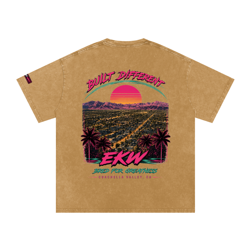 Snow Washed Oversized Cotton EKW X COACHELLA T-Shirt