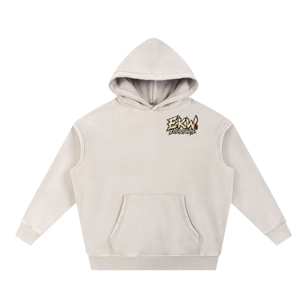 Snow Wash Fleece Oversize EKW CHROME HEART Hoodie