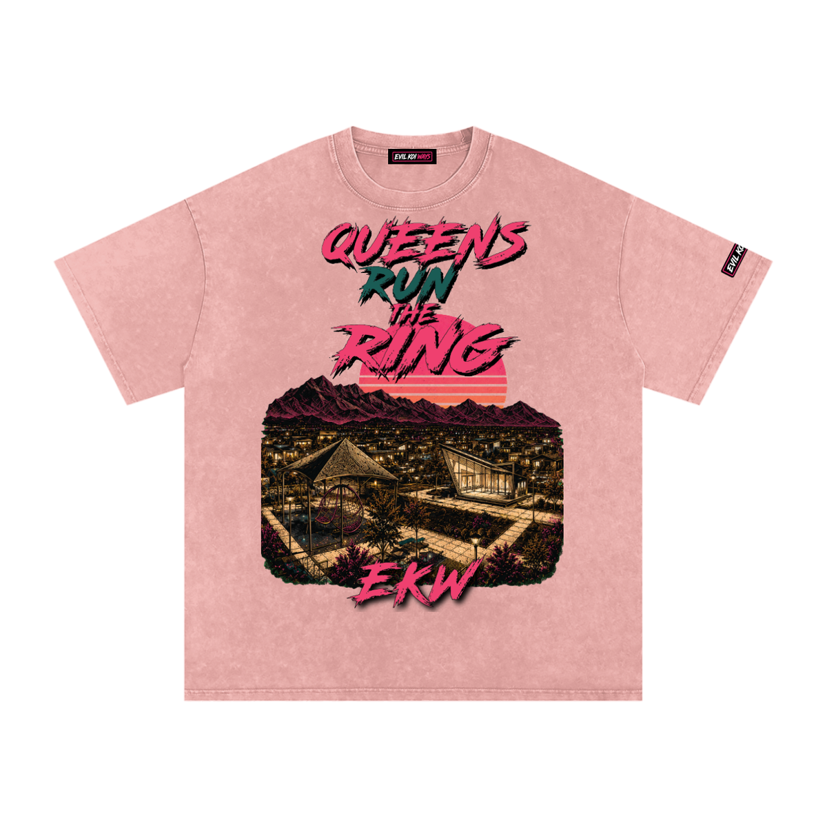 Snow Washed Oversized Cotton EKW X COACHELLA T-Shirt