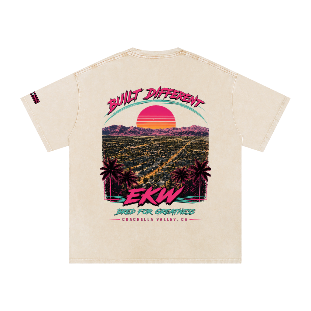 Snow Washed Oversized Cotton EKW X COACHELLA T-Shirt