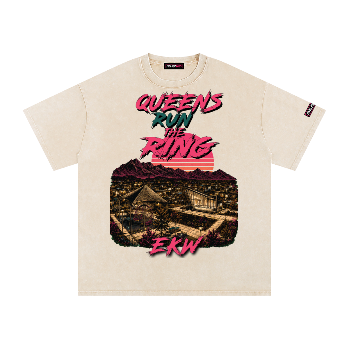 Snow Washed Oversized Cotton EKW X COACHELLA T-Shirt