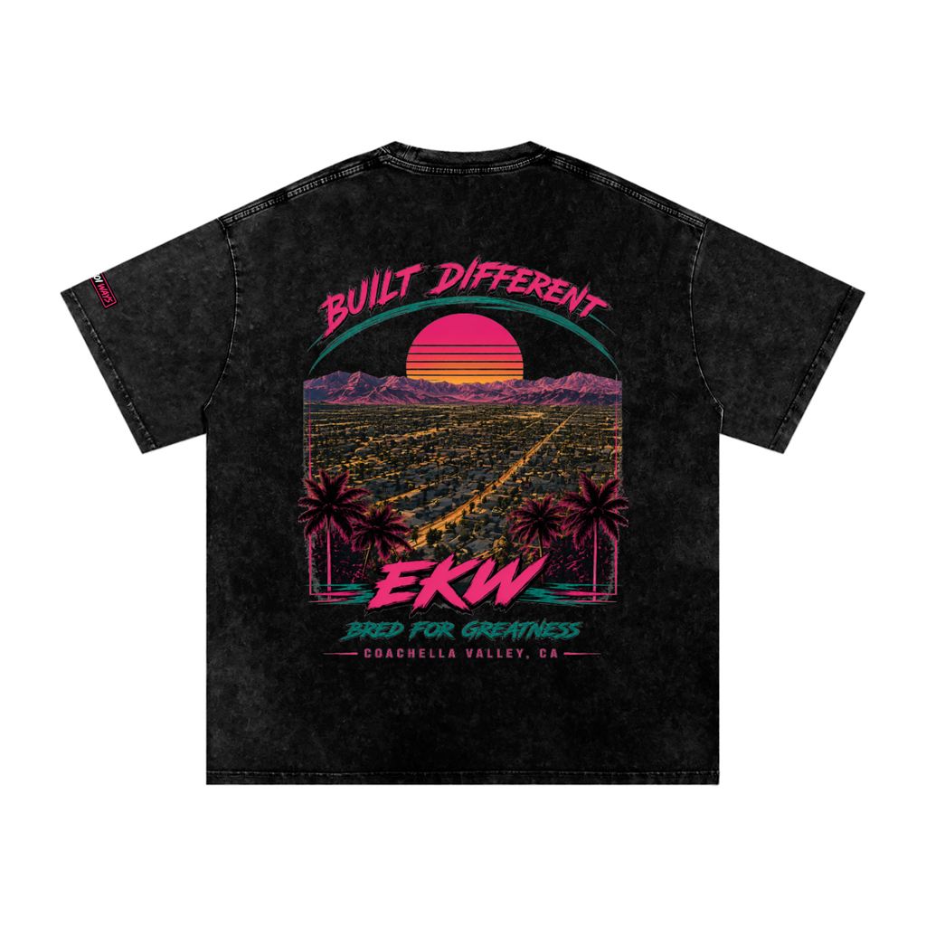 Snow Washed Oversized Cotton EKW X COACHELLA T-Shirt