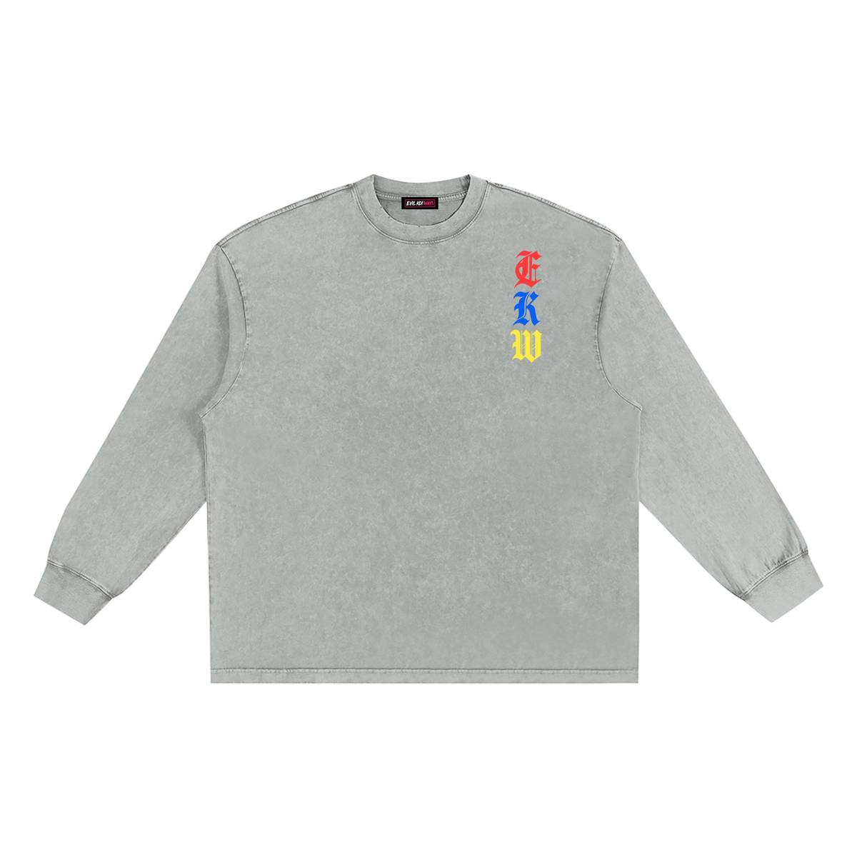 Snow Washed Frayed Edge Chrom Heart T-Shirt
