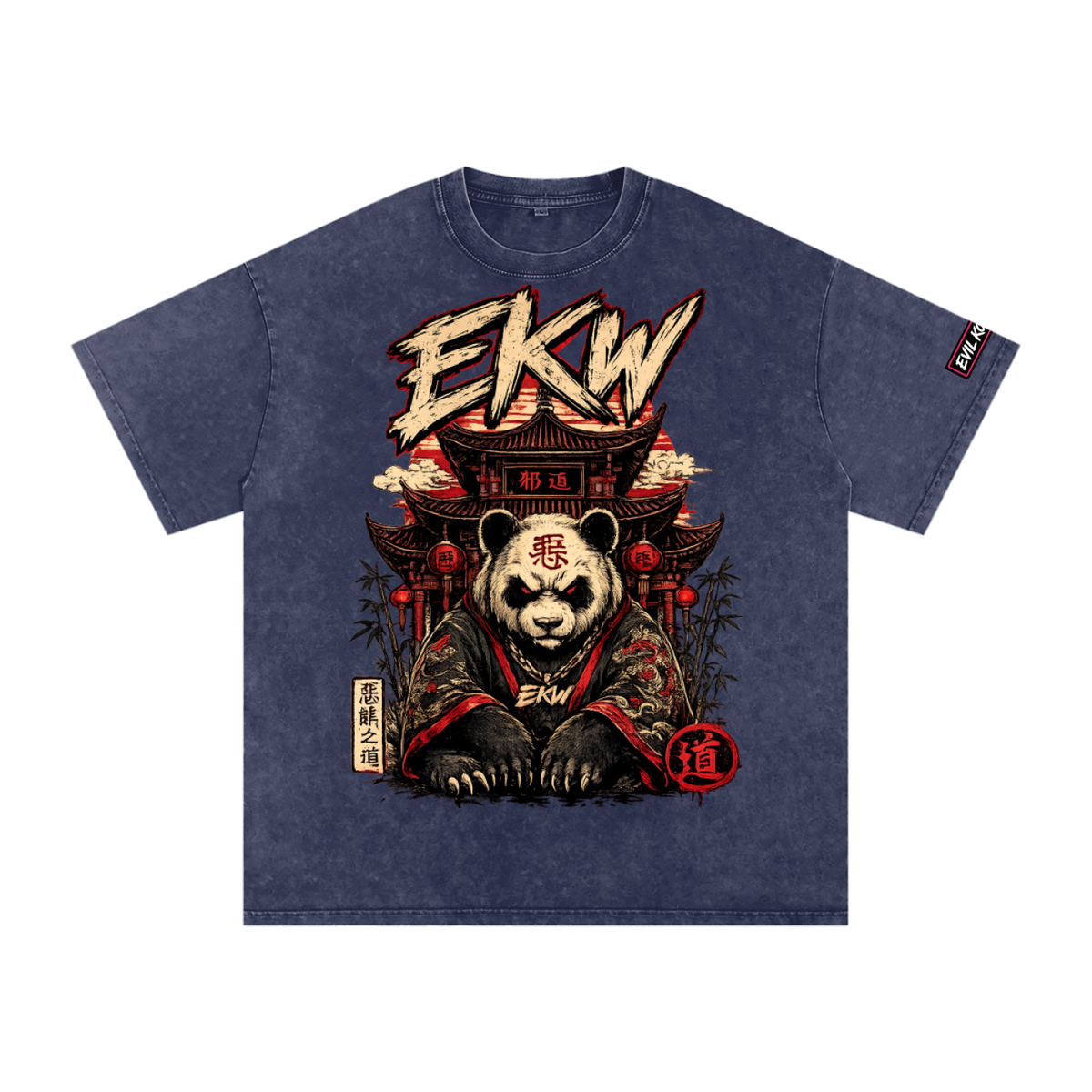Snow Washed Oversized Cotton EKW T-Shirt