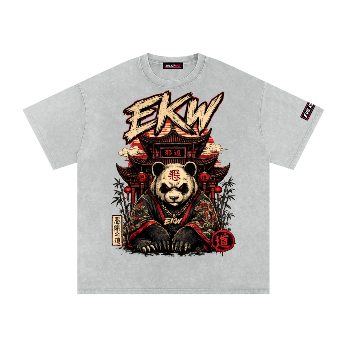 Snow Washed Oversized Cotton EKW T-Shirt