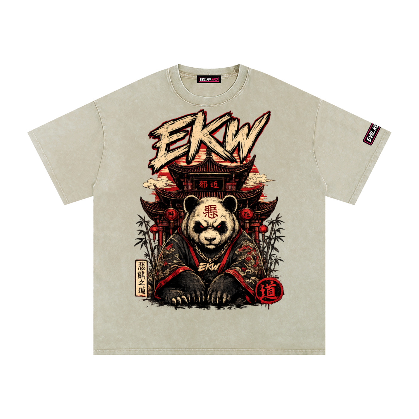 Snow Washed Oversized Cotton EKW T-Shirt
