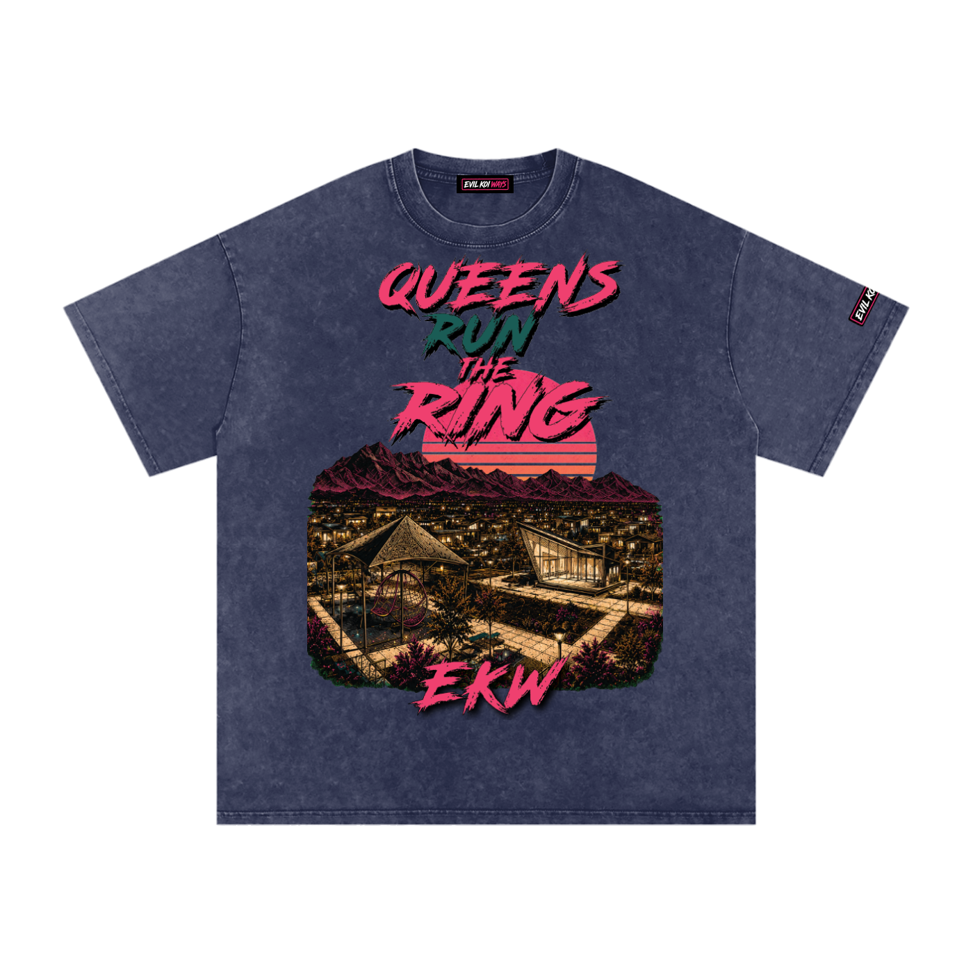 Snow Washed Oversized Cotton EKW X COACHELLA T-Shirt