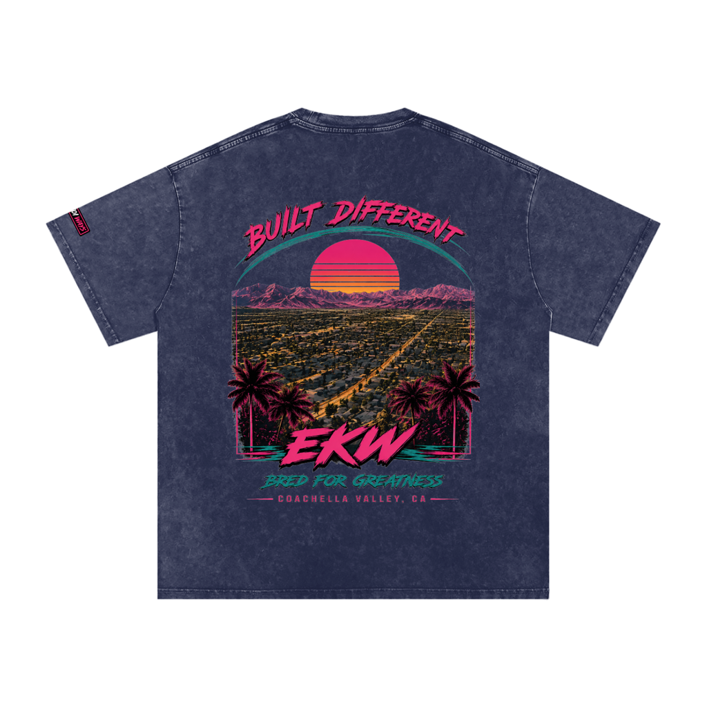 Snow Washed Oversized Cotton EKW X COACHELLA T-Shirt