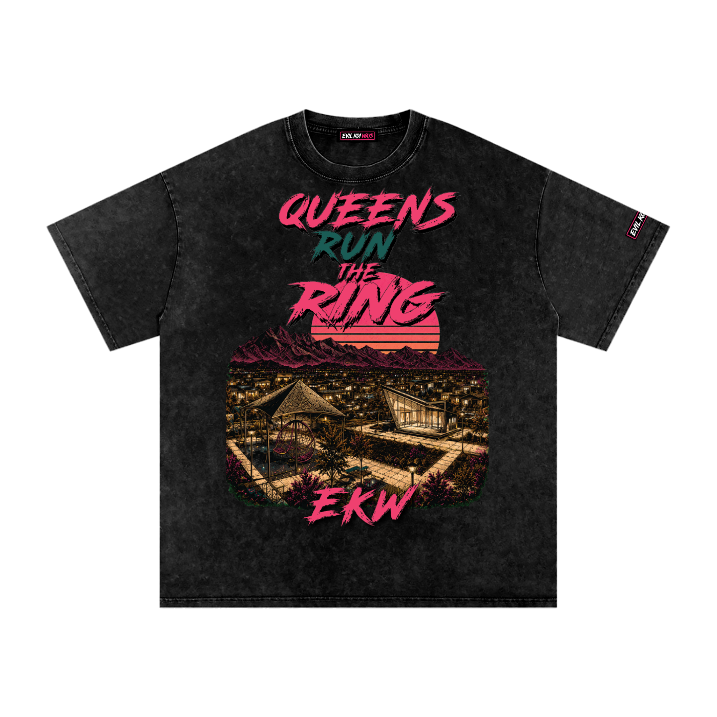 Snow Washed Oversized Cotton EKW X COACHELLA T-Shirt