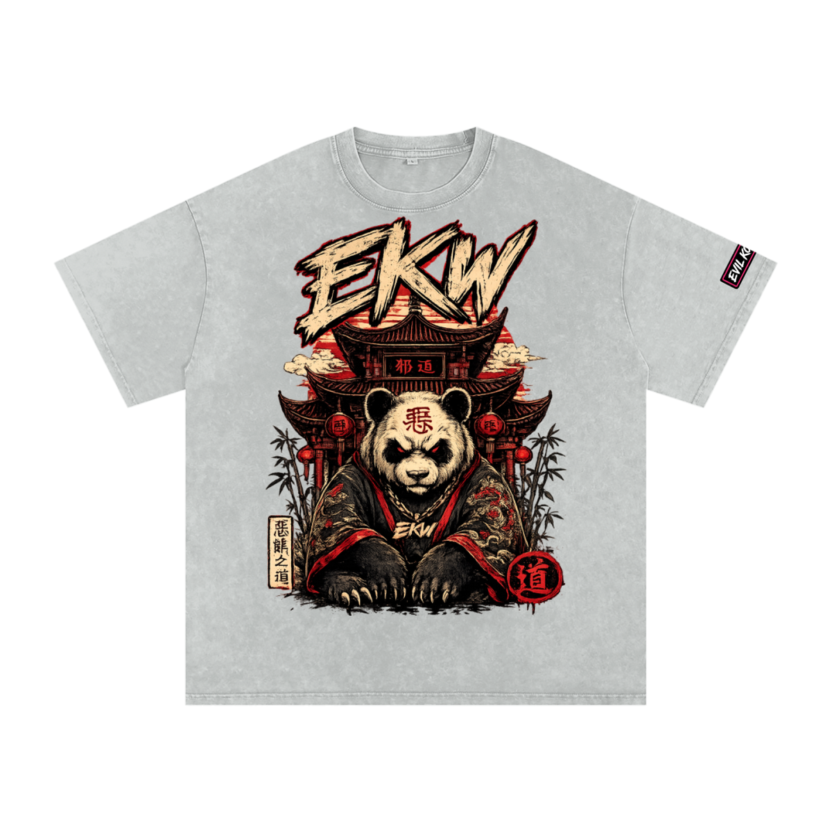 Snow Washed Oversized Cotton EKW T-Shirt