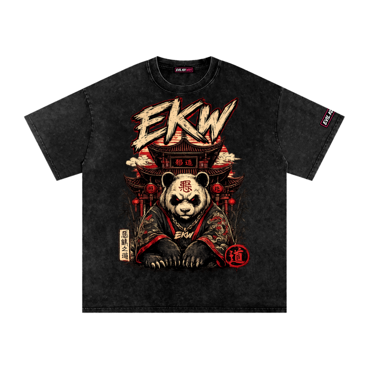 Snow Washed Oversized Cotton EKW T-Shirt