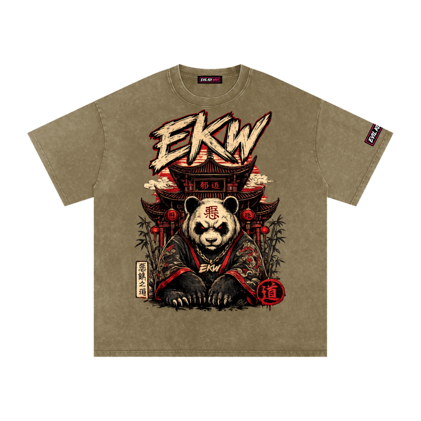 Snow Washed Oversized Cotton EKW T-Shirt