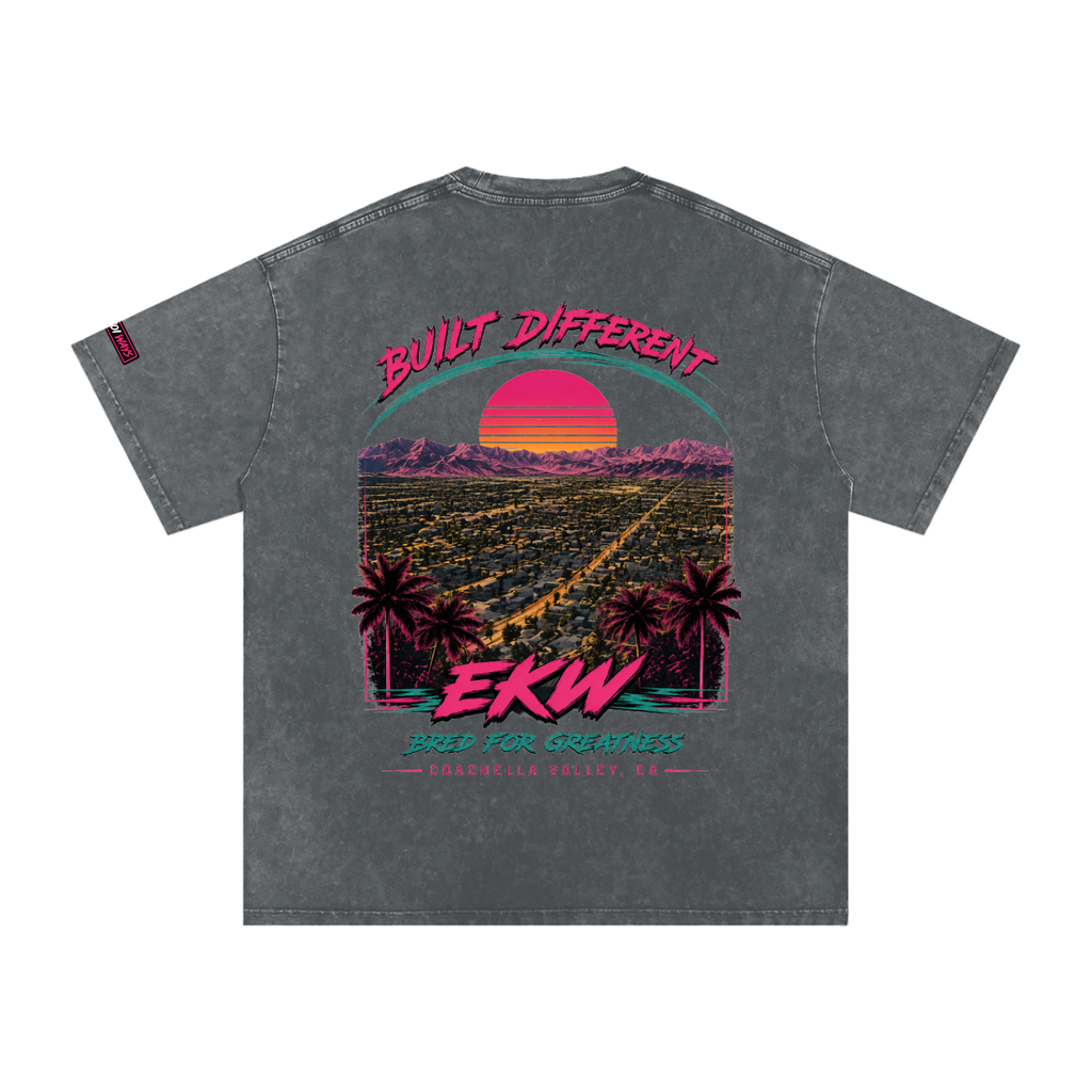 Snow Washed Oversized Cotton EKW X COACHELLA T-Shirt