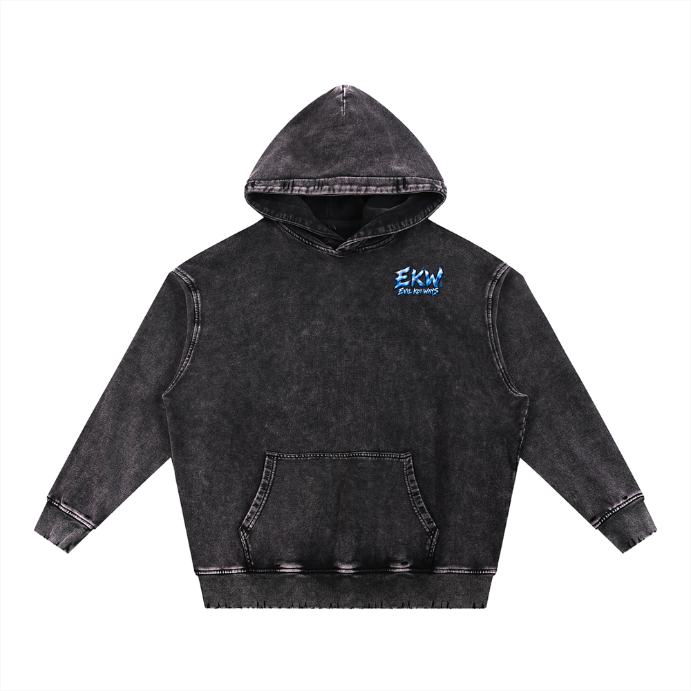 Snow Wash Hand-Frayed Heavyweight EKW Hoodie