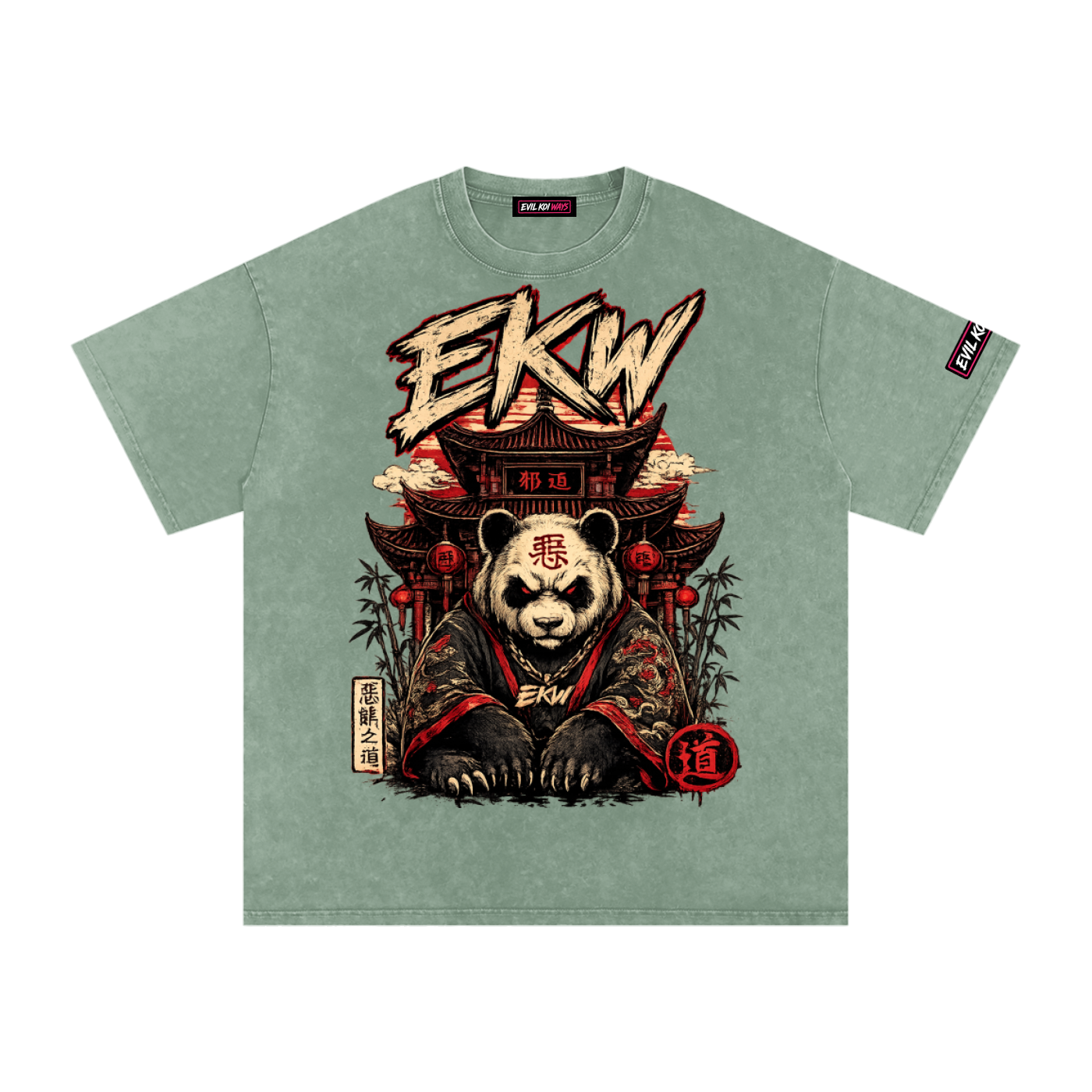 Snow Washed Oversized Cotton EKW T-Shirt