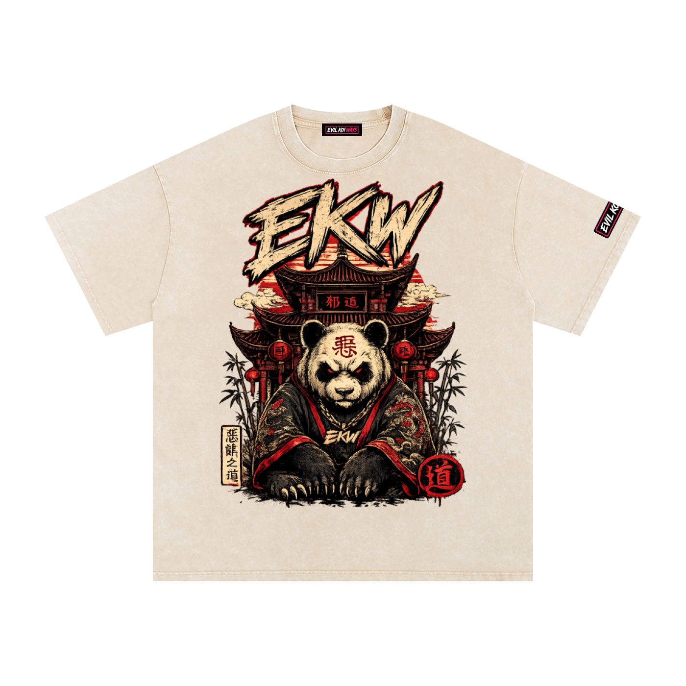 Snow Washed Oversized Cotton EKW T-Shirt