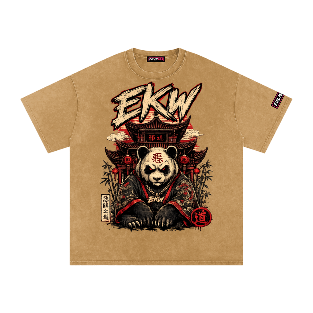 Snow Washed Oversized Cotton EKW T-Shirt