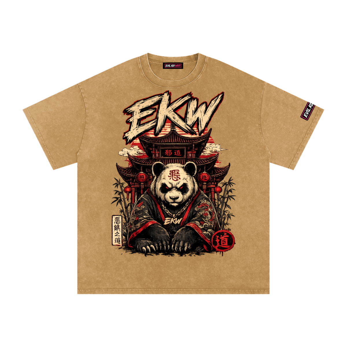 Snow Washed Oversized Cotton EKW T-Shirt