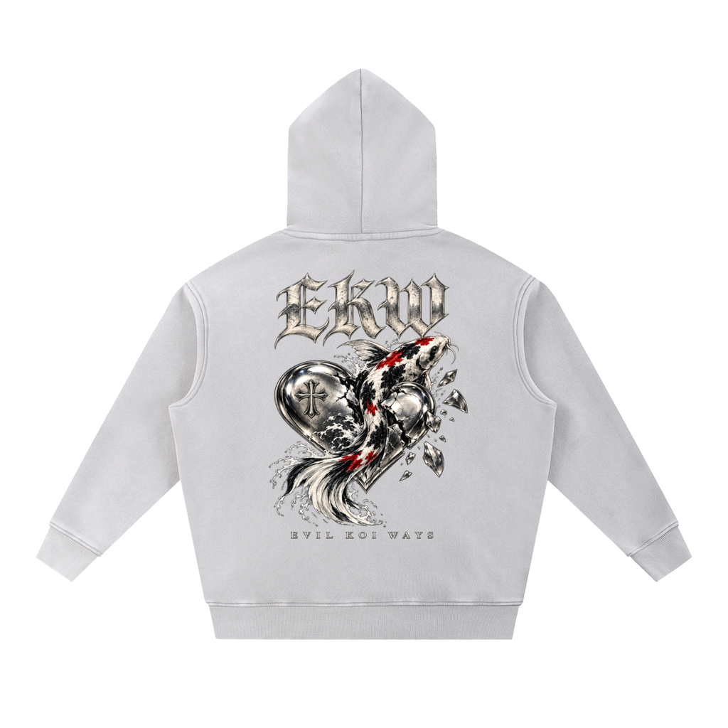 Snow Wash Fleece Oversize EKW CHROME HEART Hoodie
