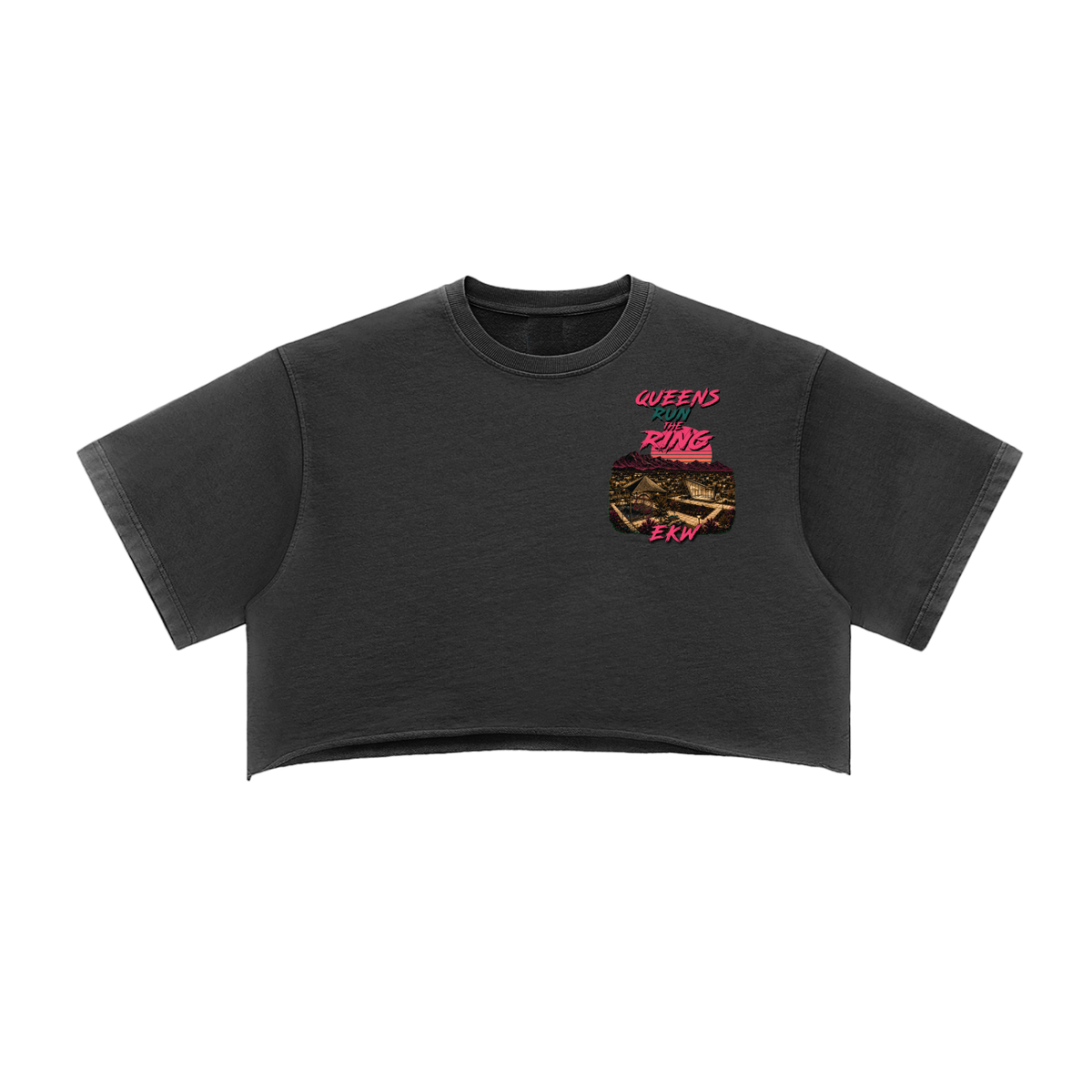 Snow Washed Raw Edge EKW X COACHELLA Crop Top