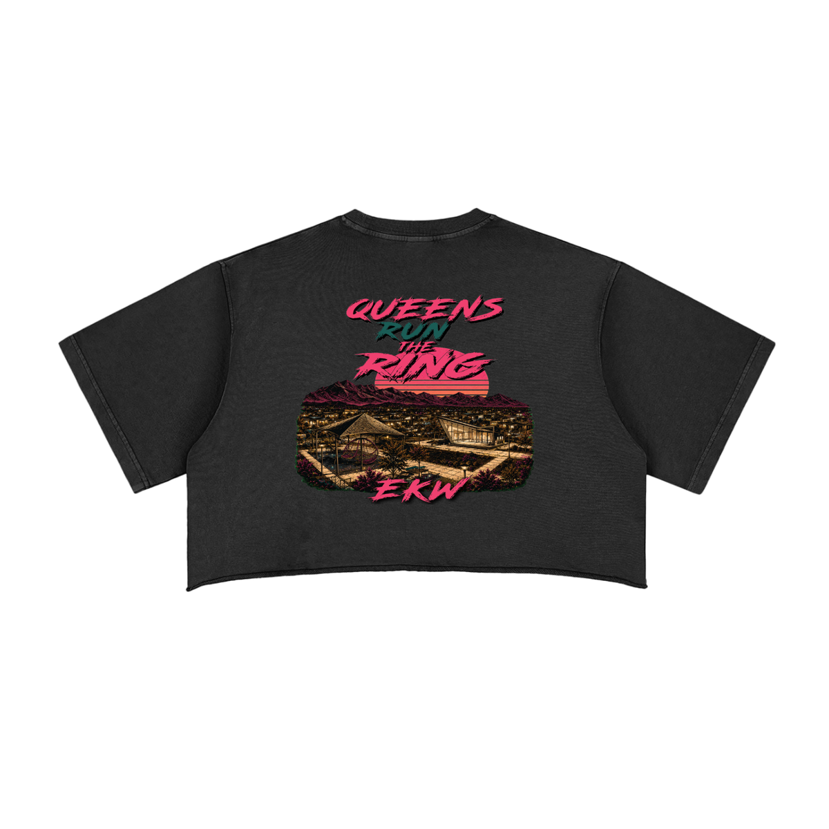 Snow Washed Raw Edge EKW X COACHELLA Crop Top