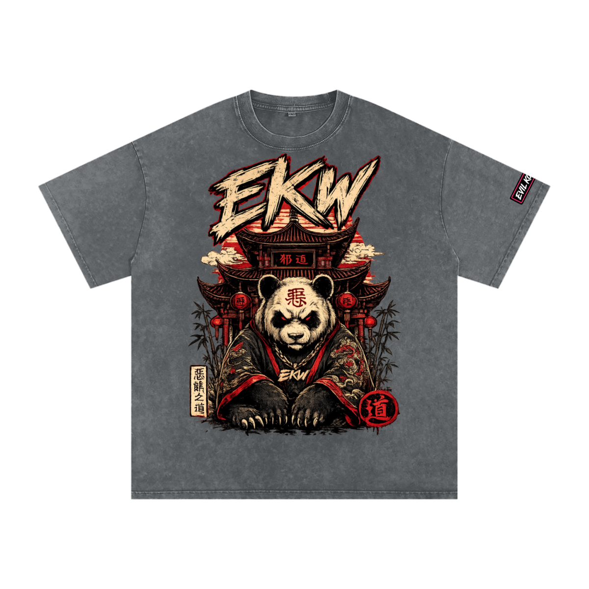Snow Washed Oversized Cotton EKW T-Shirt