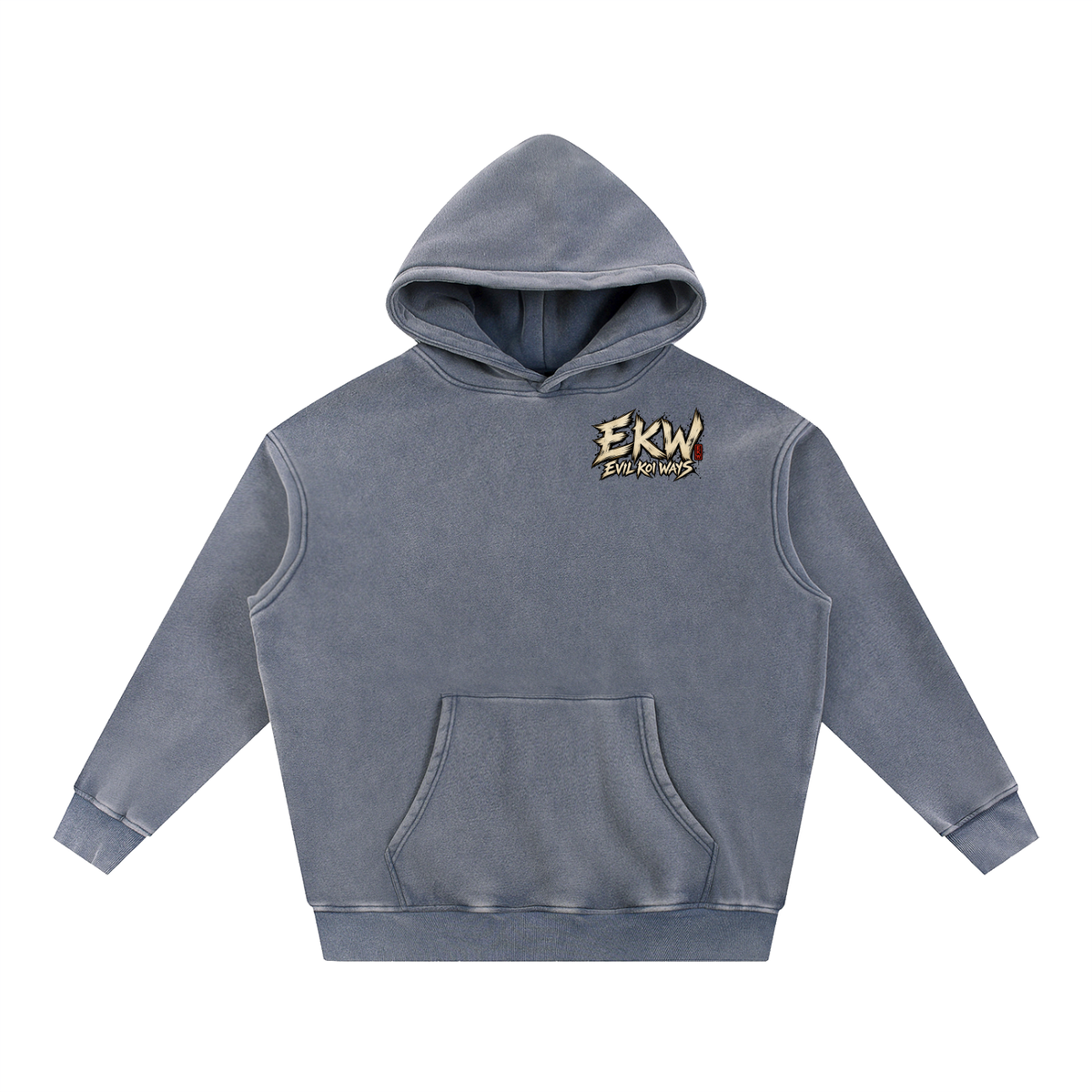 Snow Wash Fleece Oversize EKW CHROME HEART Hoodie