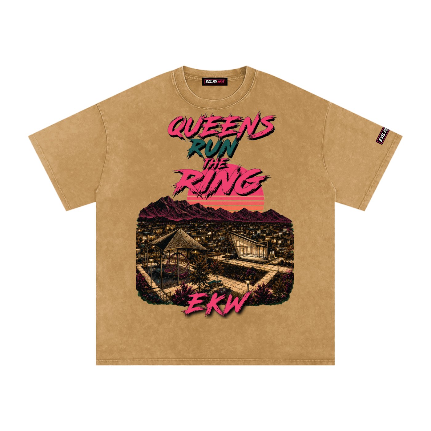 Snow Washed Oversized Cotton EKW X COACHELLA T-Shirt