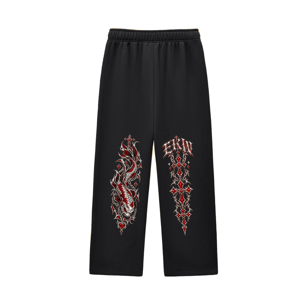 Contrast-Stitched EKW Fleece Sweatpants