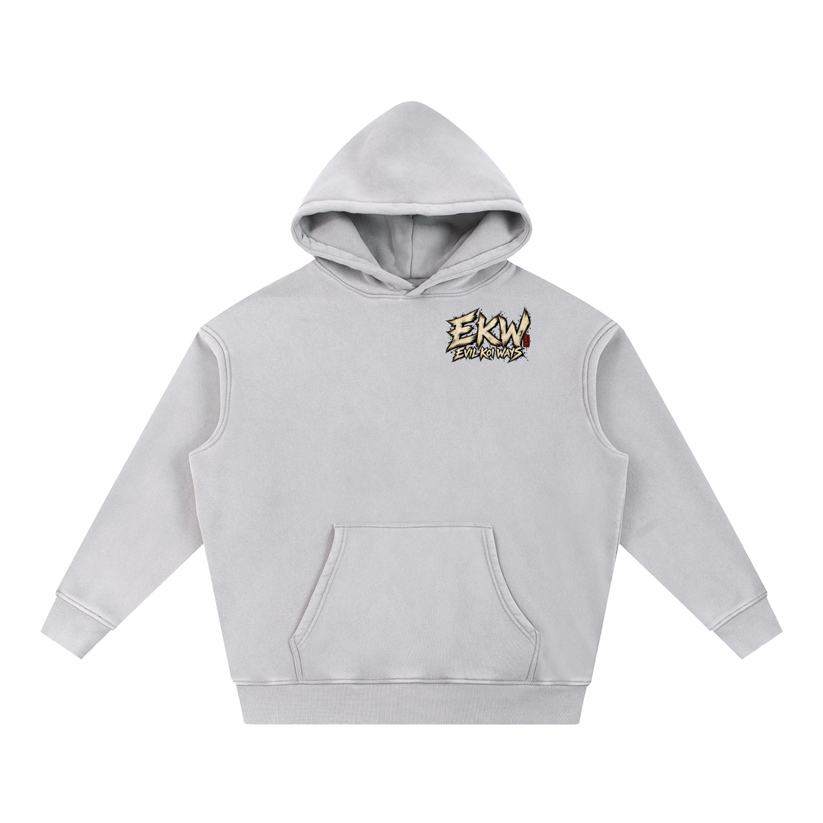 Snow Wash Fleece Oversize EKW CHROME HEART Hoodie