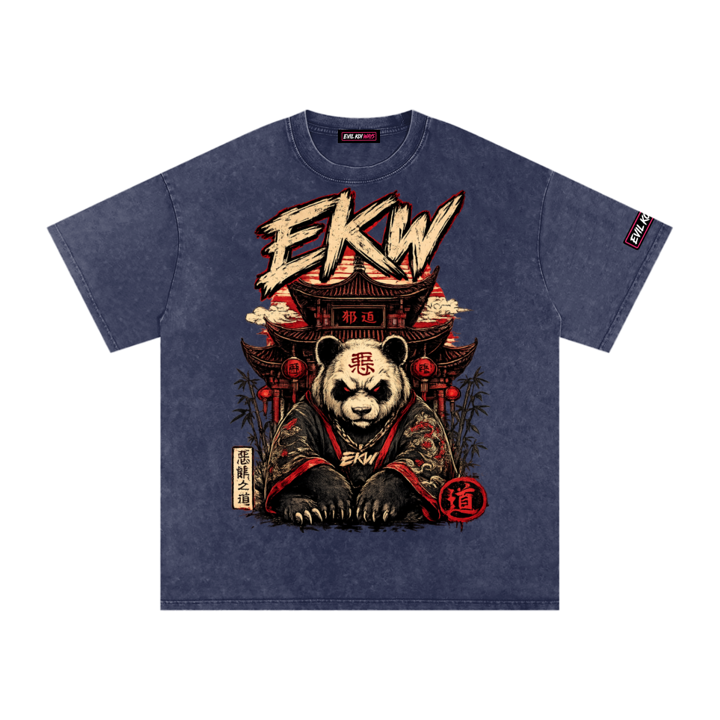Snow Washed Oversized Cotton EKW T-Shirt