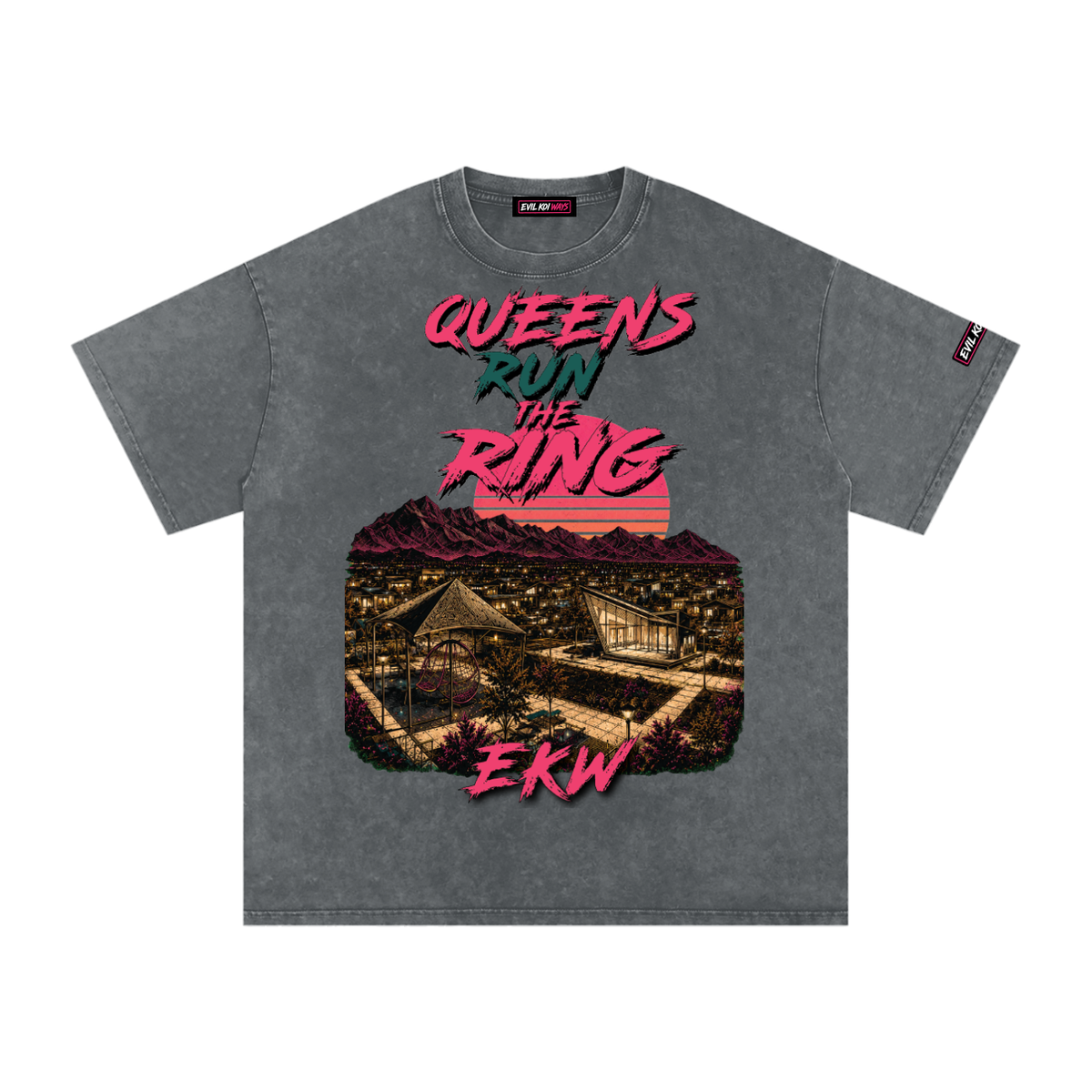 Snow Washed Oversized Cotton EKW X COACHELLA T-Shirt